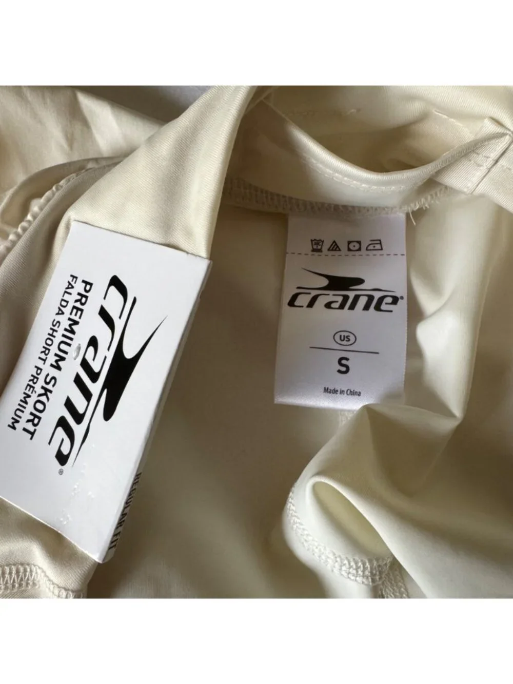 Crane Womens Premium Pleated Skort Built-In Short Cream S Activewear Pickleball - Picture 5 of 16